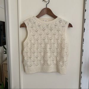 Mango White Sweater Vest